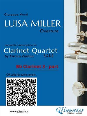 cover image of Bb Clarinet 3 part of "Luisa Miller" for Clarinet Quartet